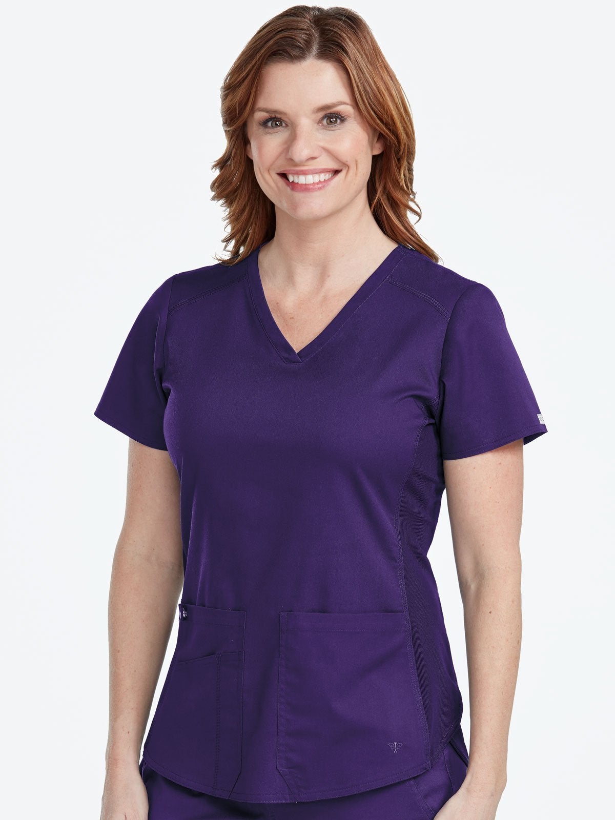 Med Couture 7459 V-NECK SHIRTTAIL TOP (Size: XS-XL)